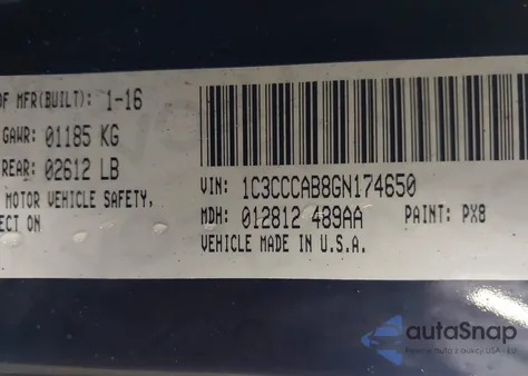 2016 Chrysler 200 Limited from USA, damaged, VIN 1C3CCCAB8GN174650